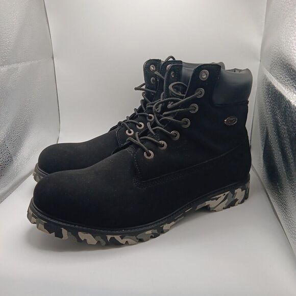 Lugz Convoy Mens Camo Size 13 MCNVCD-0603 Black Lace Up Casual Dress Boots - Picture 2 of 5